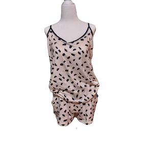 Lillianne S Sleepwear Pajamas Short Tank Set Dalmatian Animal Print Polk…